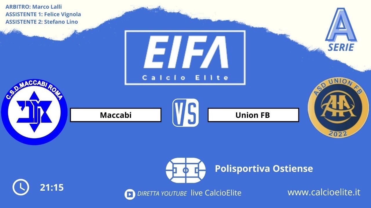 MACCABI - UNION FB | SERIE A D'ELITE 12° GIORNATA