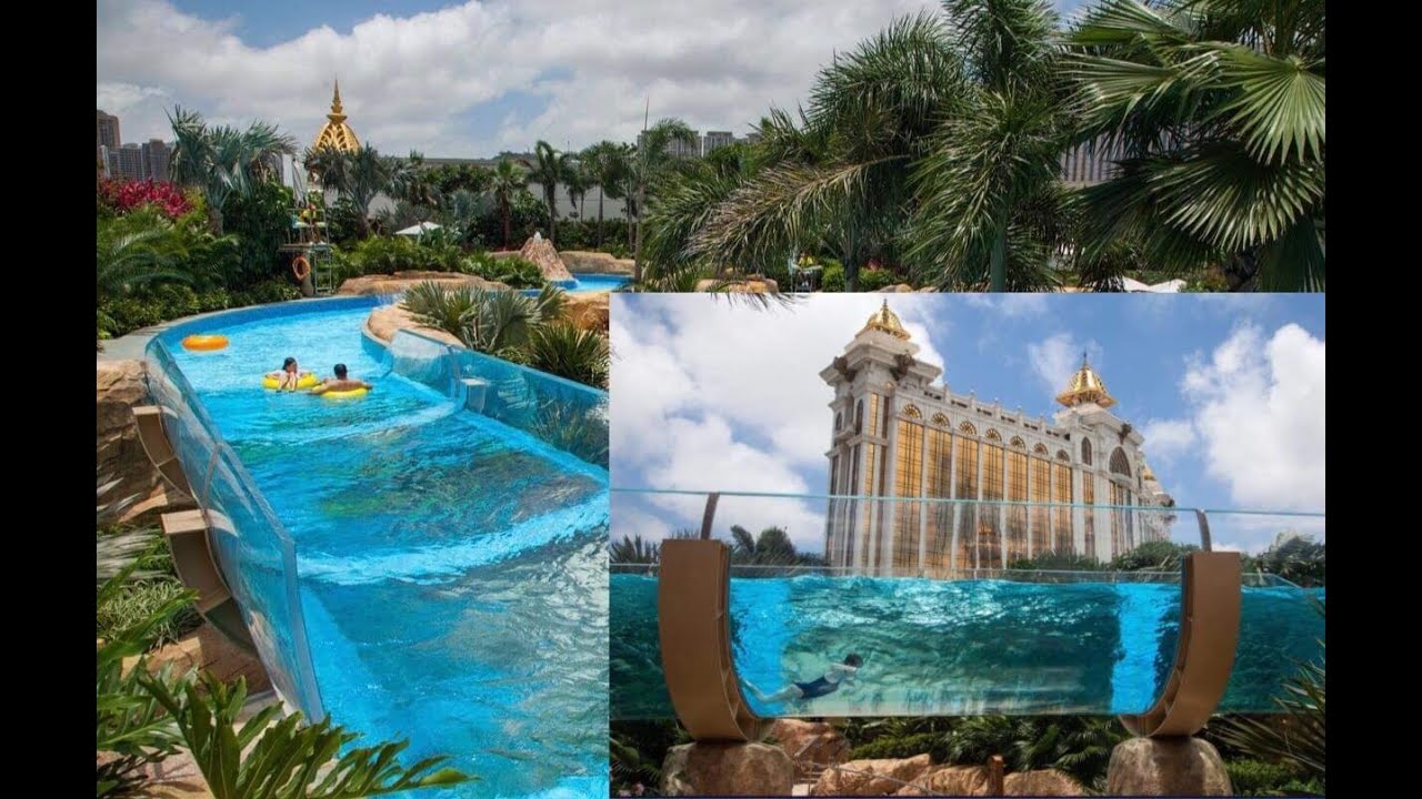 GALAXY MACAU (WORLD LONGEST ADVENTURE POOL RIDE) WORLD LARGEST WAVE POOL  I GRAND RESORT DECK