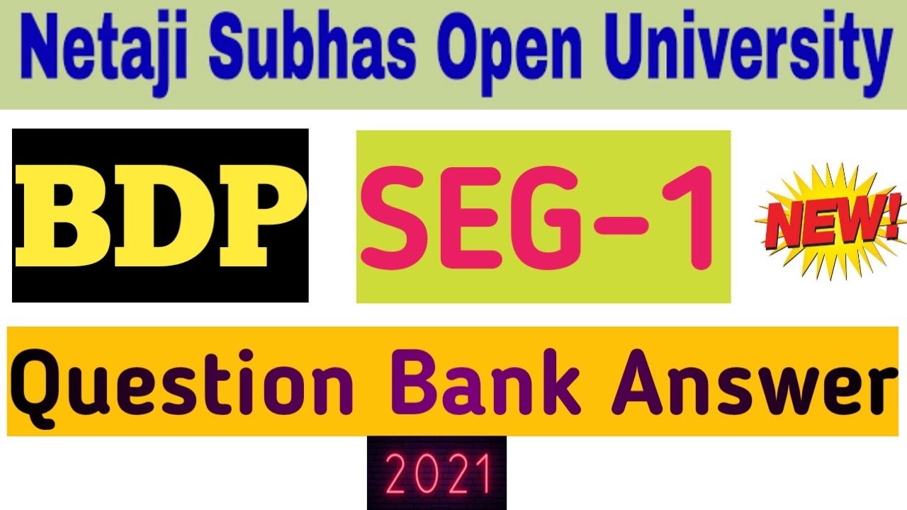 BDP SEG1 Question Bank Answer || New Question Bank Answer SEG1 || NSOU QUESTION BANK ANSWER SEG1 ||