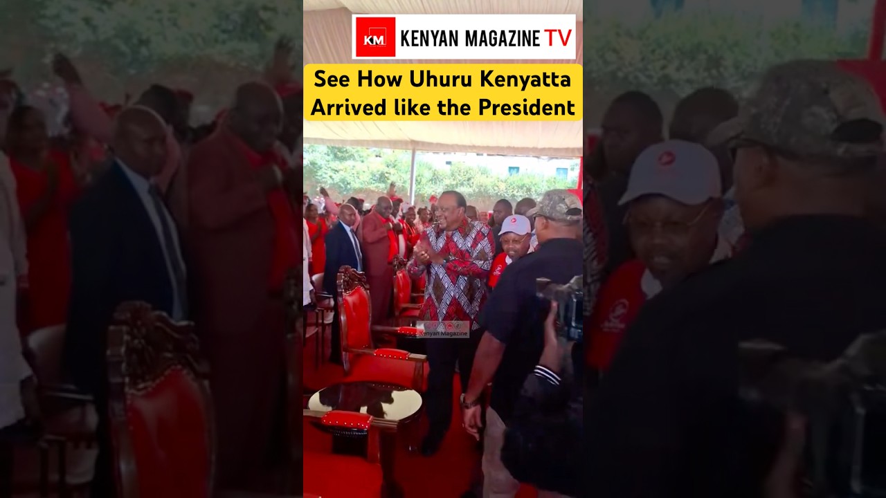 Former President Uhuru Kenyatta arriving at Jubilee Party National Delegates convention today