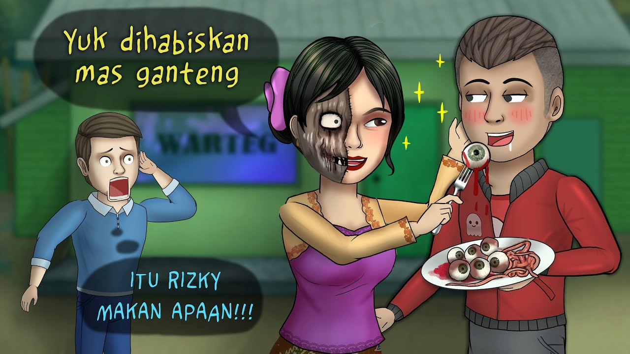 Warung Setan Mbak Asih #HORORKOMEDI | Kartun Hantu Lucu, Animasi Horor