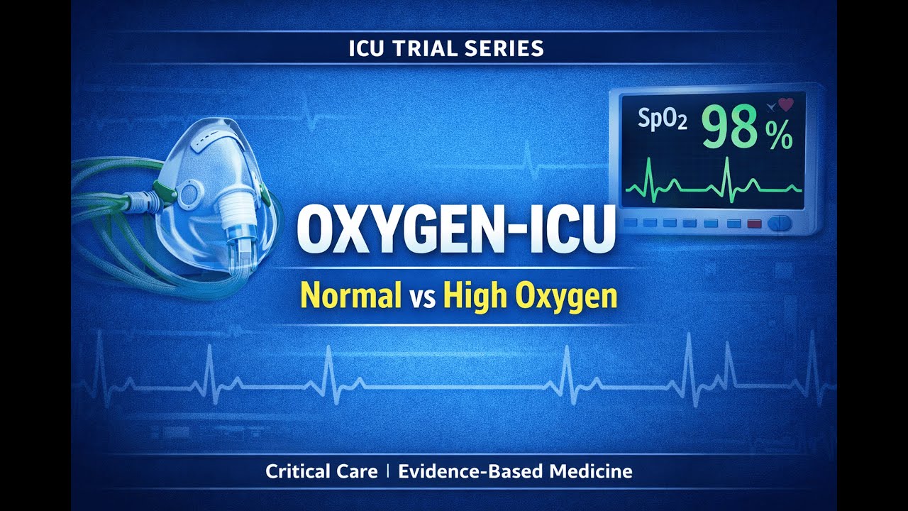 OXYGEN-ICU :Normal Oxygenation Versus Hyperoxia in the Intensive Care Unit (ICU) #idccm #icu #isccm