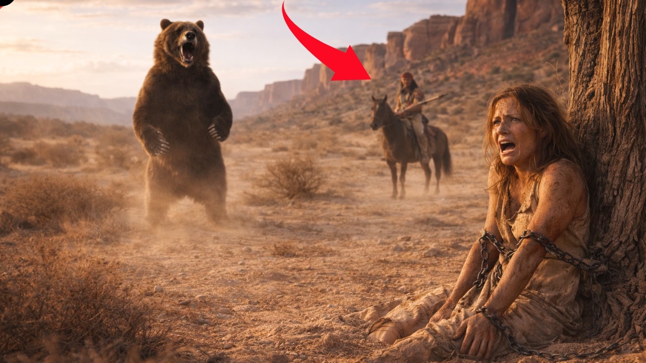 Apache descubre a una joven encadenada frente a un oso furioso… hasta que ...