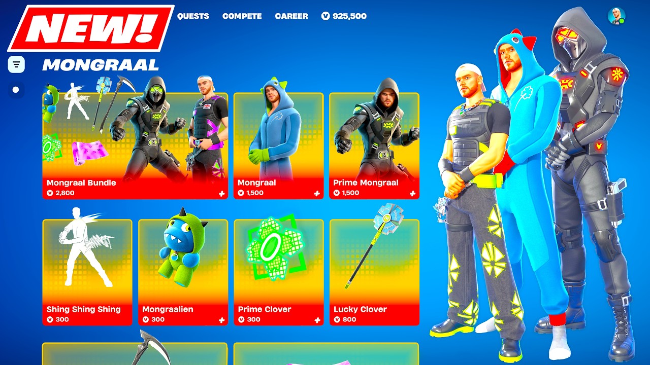 EARLY LEAKED ITEM SHOP (MONGRAAL Icon Skins FULL Bundle Showcase) Fortnite