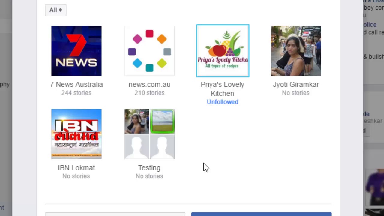 Newsfeed preferences in Facebook