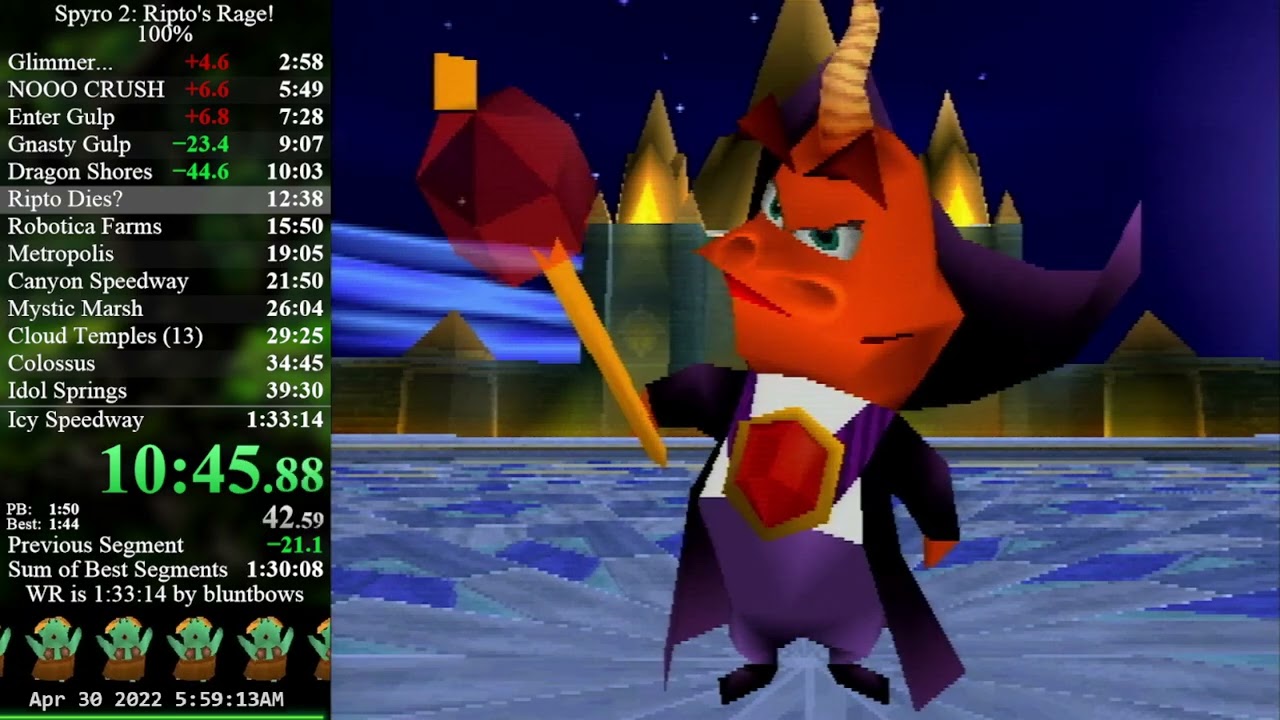 [Former WR] Spyro 2 100% - 1:32:57