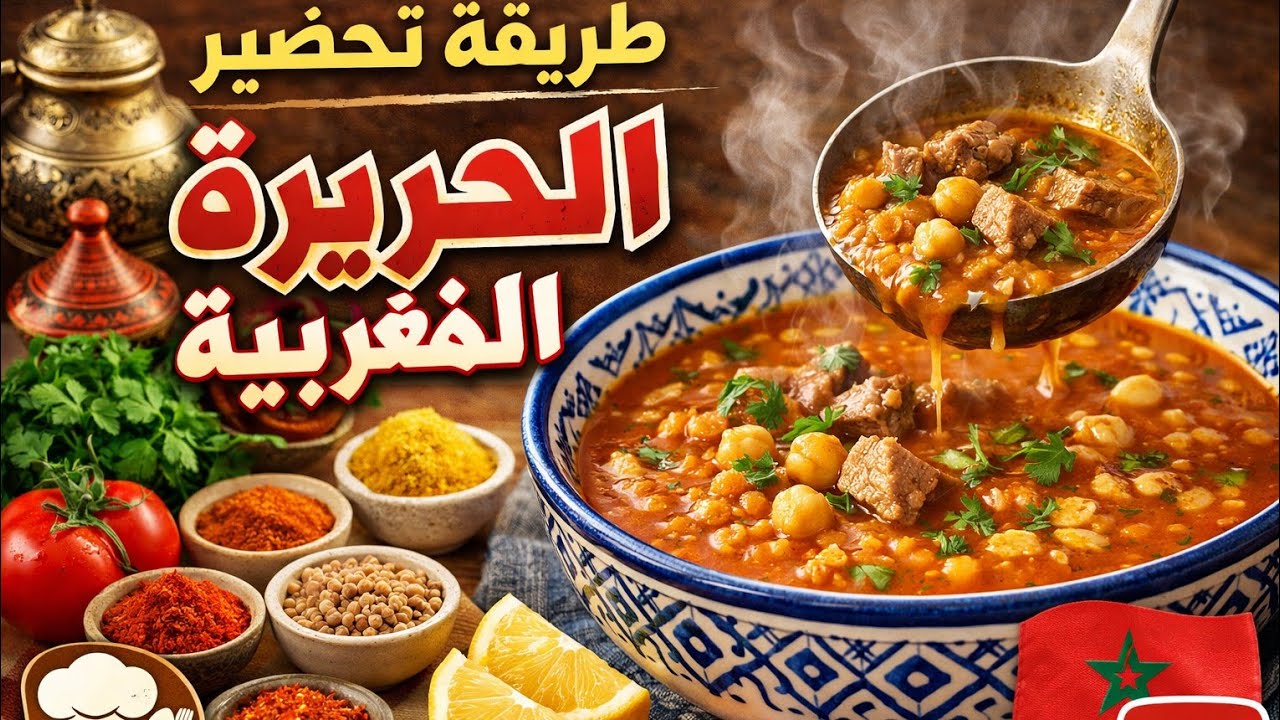 طريقة تحضير الحريرة المغربية🥣🍲 