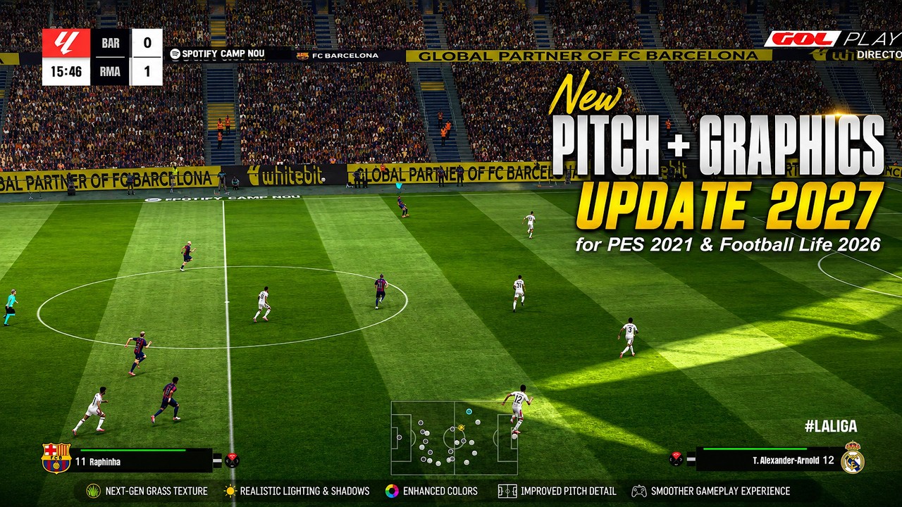 New Pitch + Graphics Update 2027 - PES 2021 & Football Life 2026