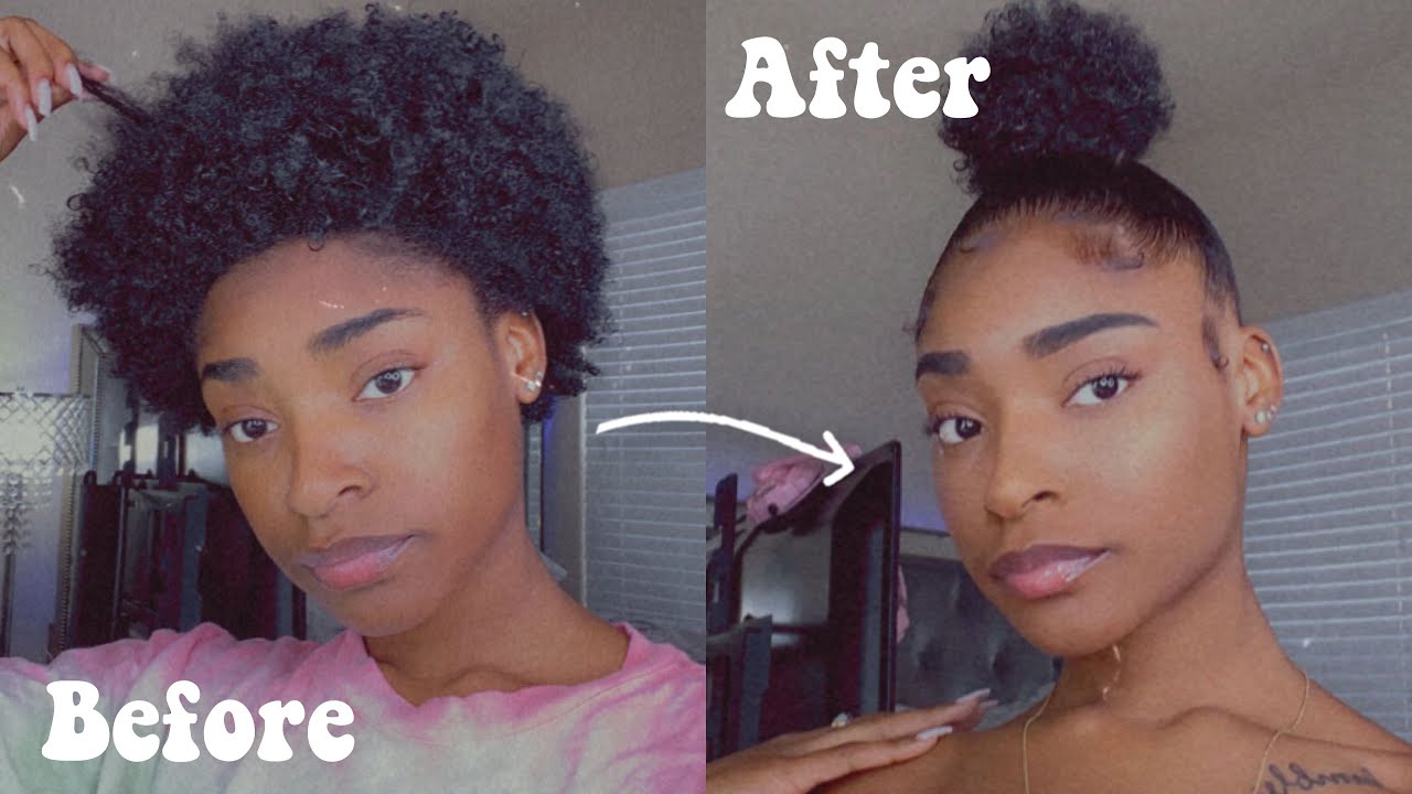 how to do a top knot bun with short hair with NO WEAVE ! | Eva Williams