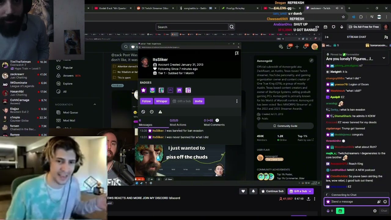 xQc reacts to ItsSliker's CONTROVERSIAL Unban!