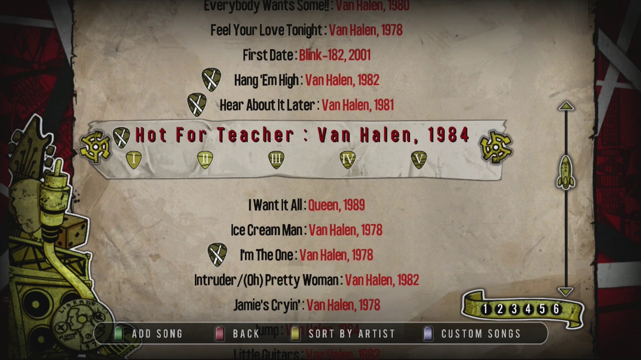 Guitar Hero Van Halen songlist