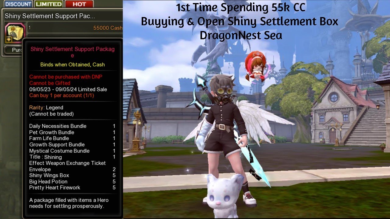 DragonNest Sea -  Spending 55k CC - Buyying & Open Shiny Settlement Package