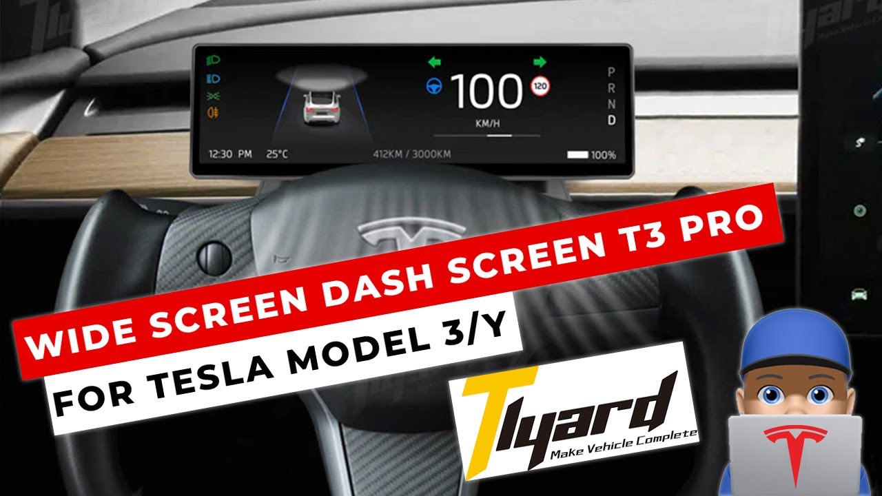 Upgrade Your Tesla with T3 Pro Model 3 & Y 8.8 Inches Front Camera Carplay Instrument Cluster!