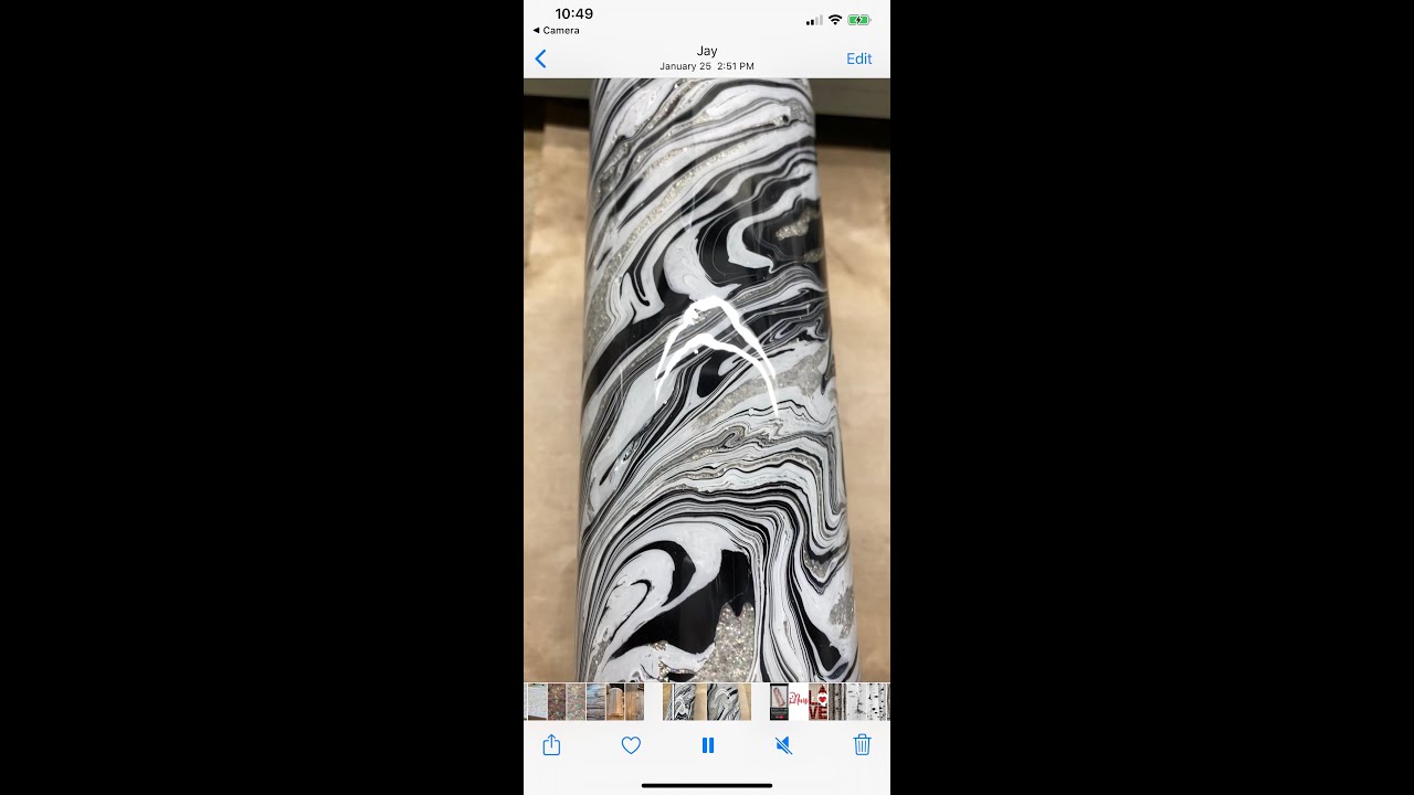 Marabu Easy Marble Hydrodip over glitter base