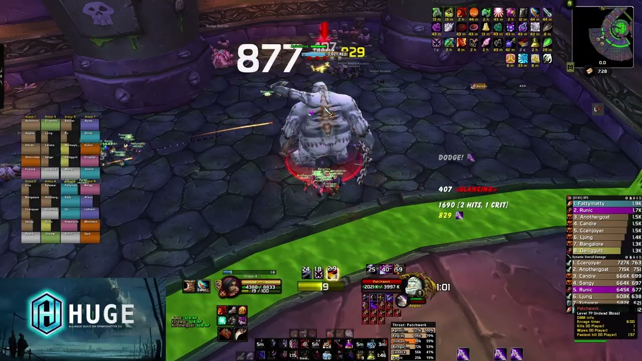 Rank #1 Patchwerk 100 Parse - 1637 DPS - Classic Anniversary Naxxramas Rogue