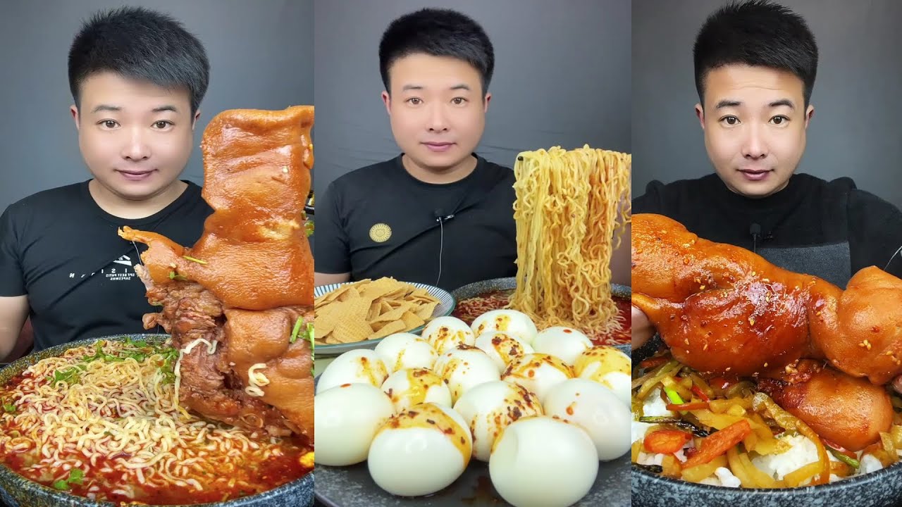 ASMR MUKBANG | SPICY BRAISED PORK BELLY |  EATING SHOW | EATING SHOW | Eat Beef Ribs #food #287
