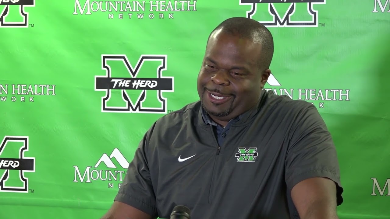Marshall University's Head Football Coach, Charles Huff  Pre - Notre Dame press conference.