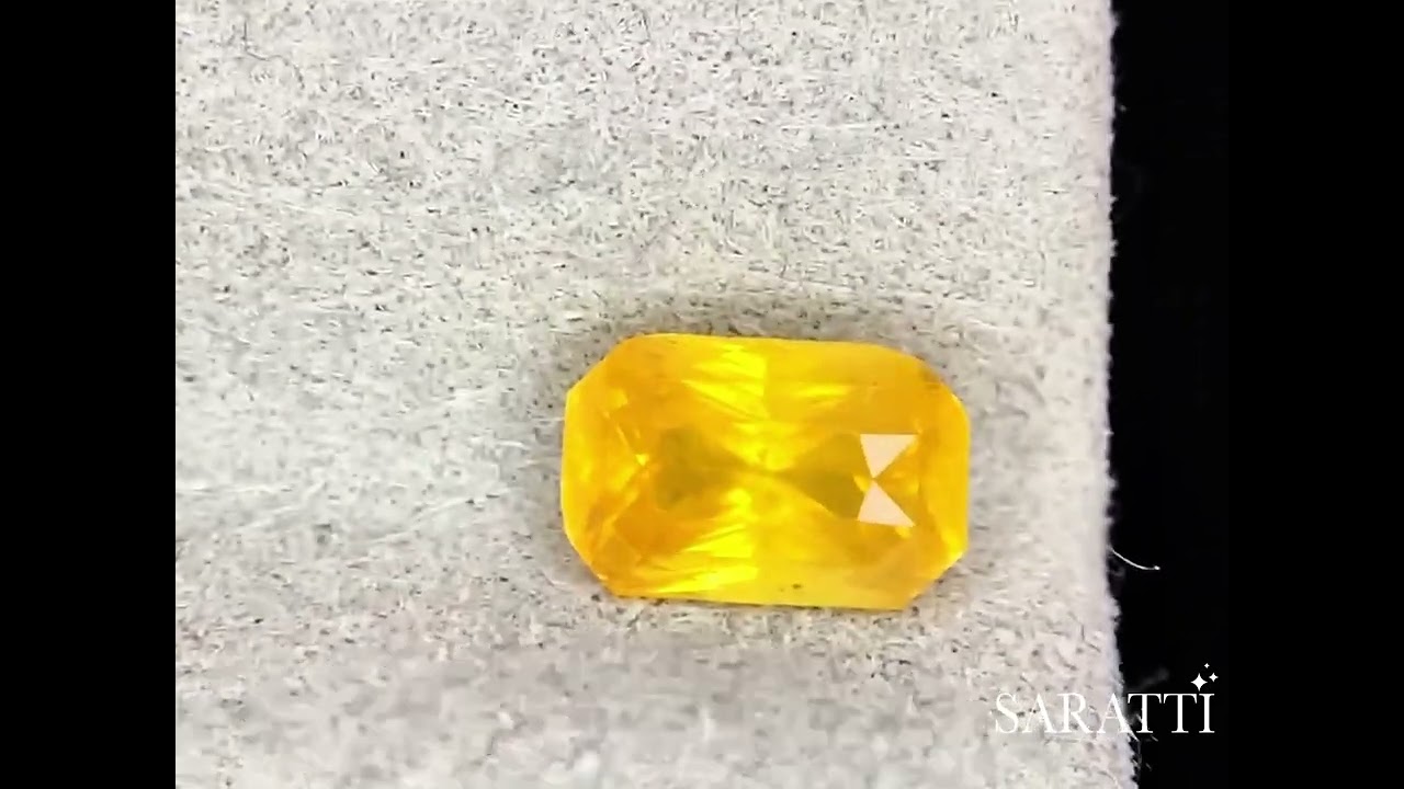 💛 1.67 ct Natural Fancy Yellow Sapphire &ndash; Radiant Cut | Eye Clean GUILD-Certified Gemstone