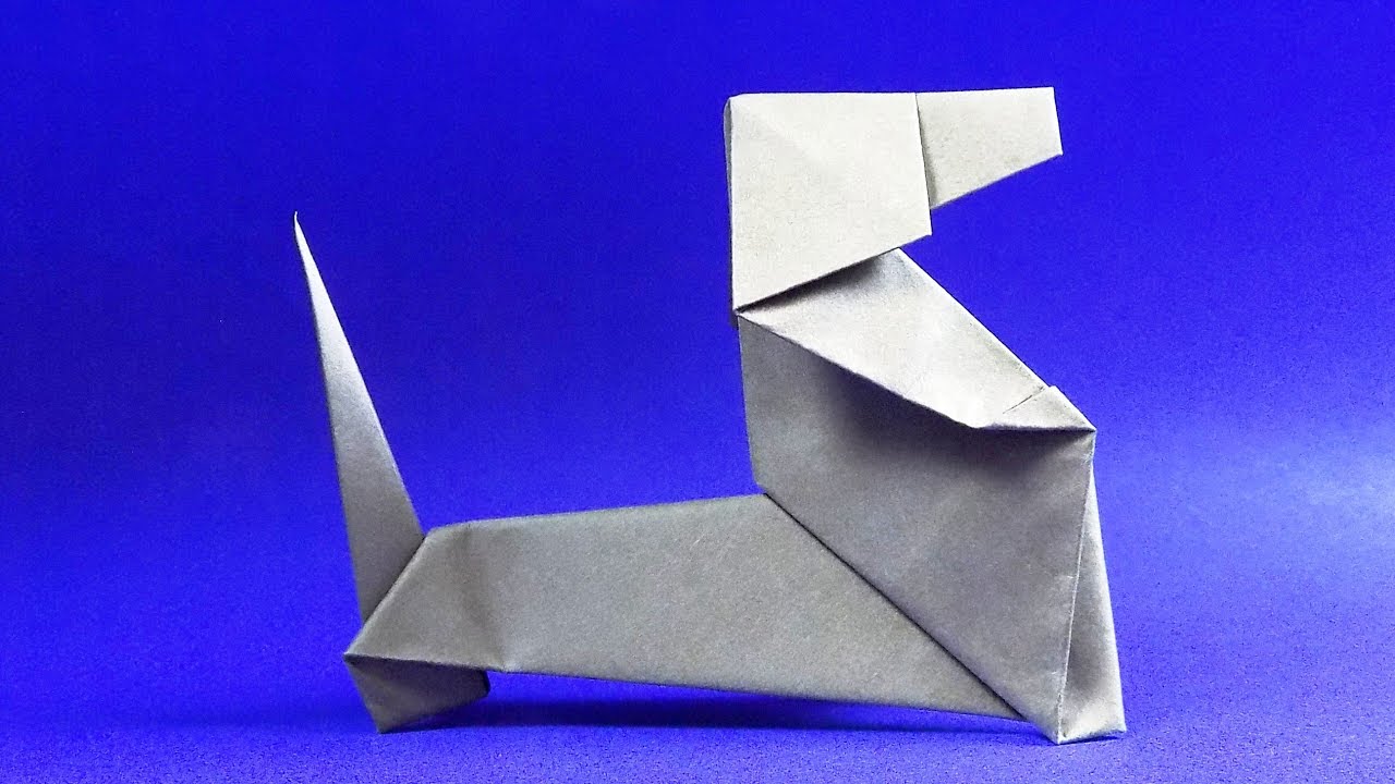 Оригами собака ТАКСА из бумаги 🐕 Как сделать собаку из бумаги 🐕 origami dog