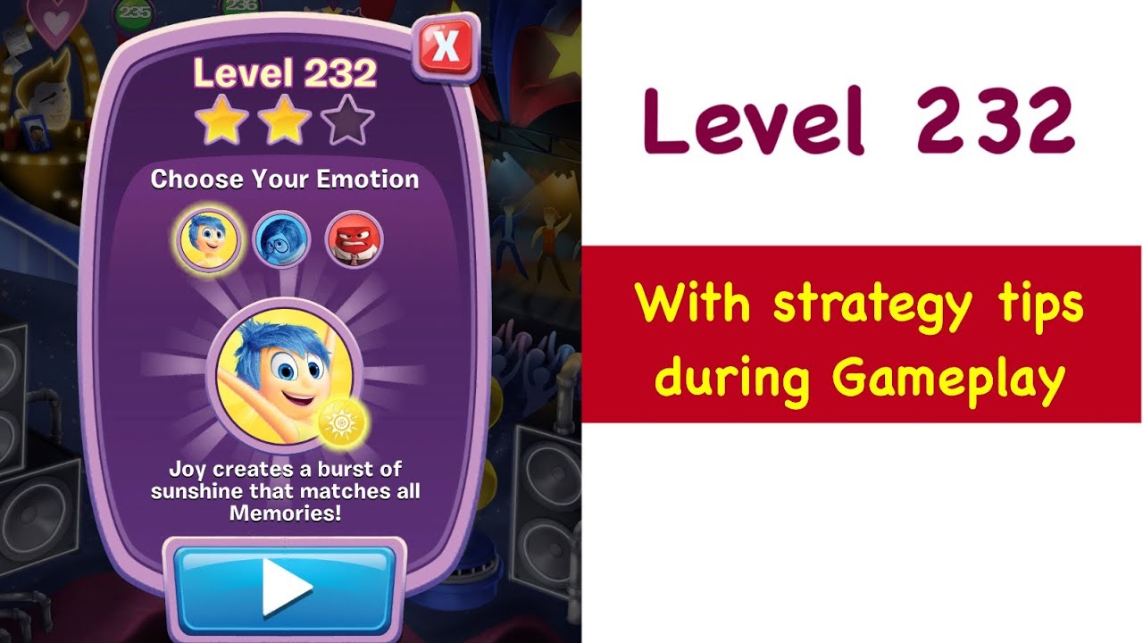 Inside Out Thought Bubbles Level 232 Tips and Strategy Walkthrough Gameplay