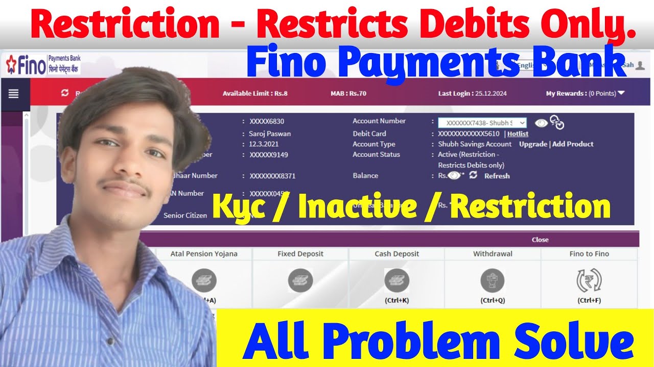 Restriction - Restricts Debits Only / Customer Account Restricts Problem Solved / By - Ranjit