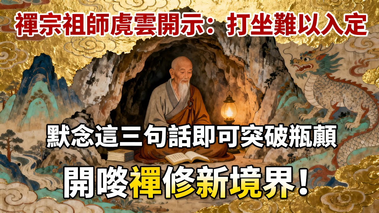 禪宗祖師虛雲開示：打坐難以入定，默念這三句話，即可突破瓶頸，開啓禪修新境界#佛教 #佛法 #佛教玄學 #佛教智慧 #佛學知識 #佛學智慧 #修心修行 #佛教文化 #禪悟人生 #傳統文化