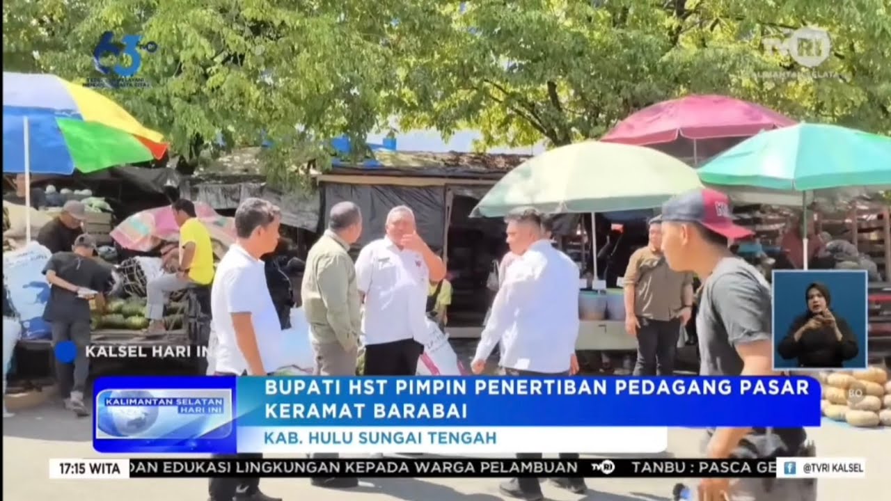 BUPATI HST PIMPIN PENERTIBAN PEDAGANG DI PASAR KERAMAT BARABAI 