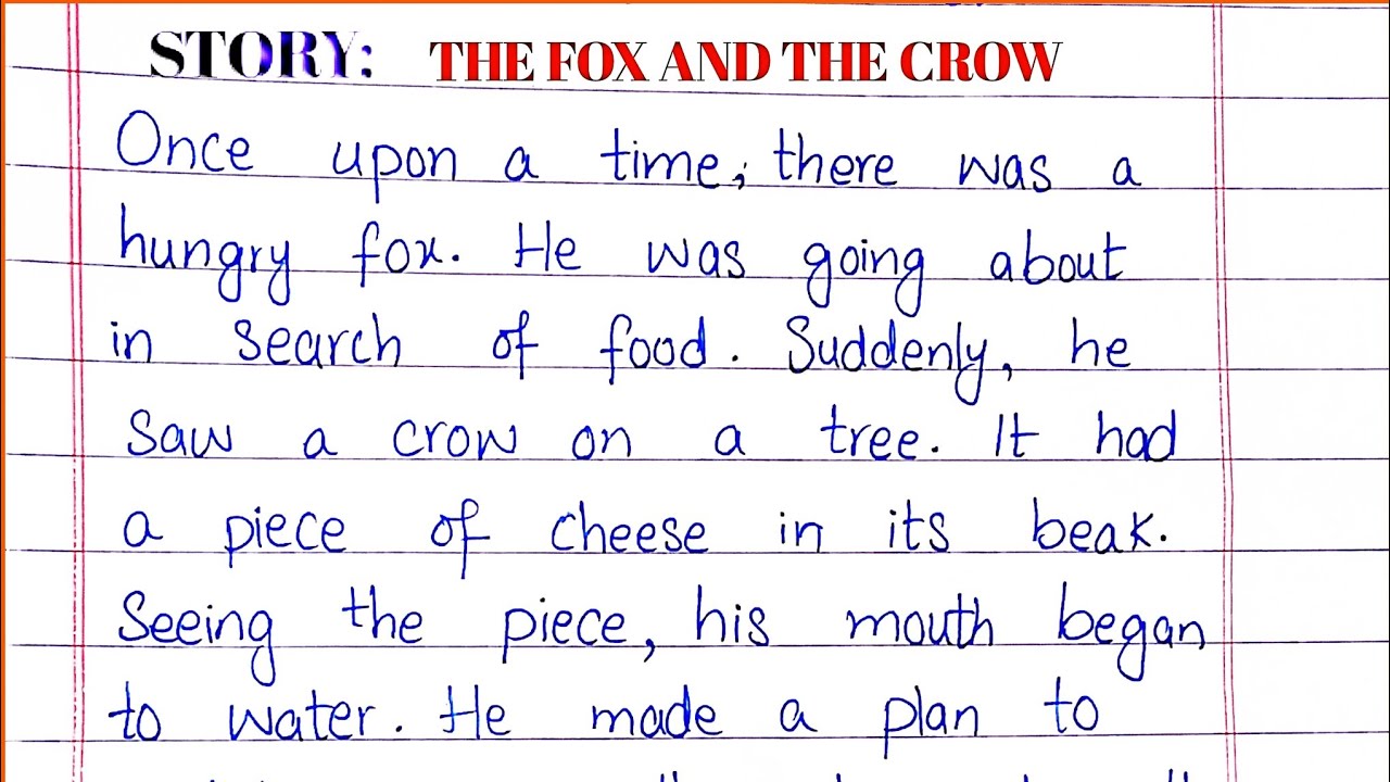 The Fox and the Crow Story in English | #story #writing 