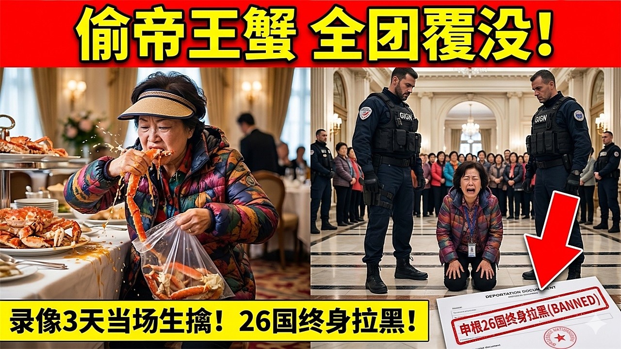 为偷帝王蟹全团覆没！30名大妈洗劫巴黎五星酒店，遭录像3天当场生擒，申根26国终身拉黑&hellip;