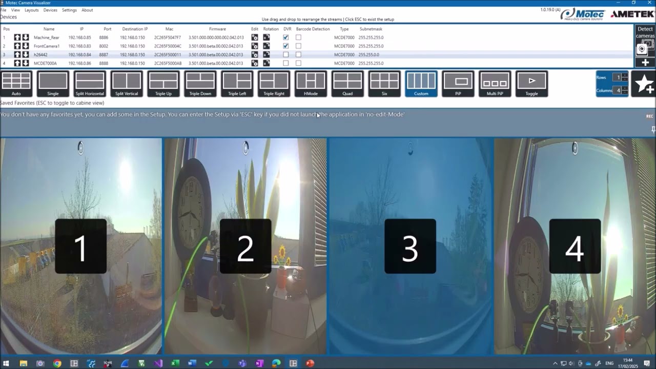Installation/Operation of Motec Camera Visualizer, Camera Detection, Configuration, Video Recording