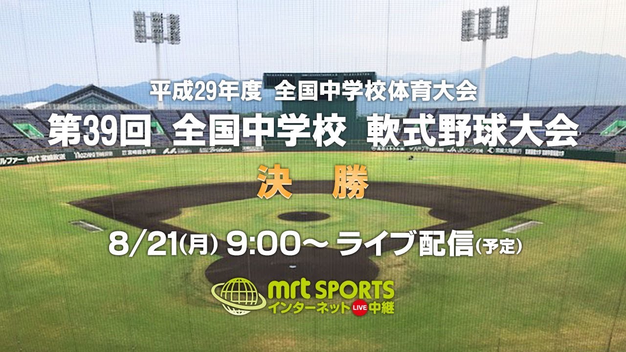 全国中学校体育大会 軟式野球 決勝