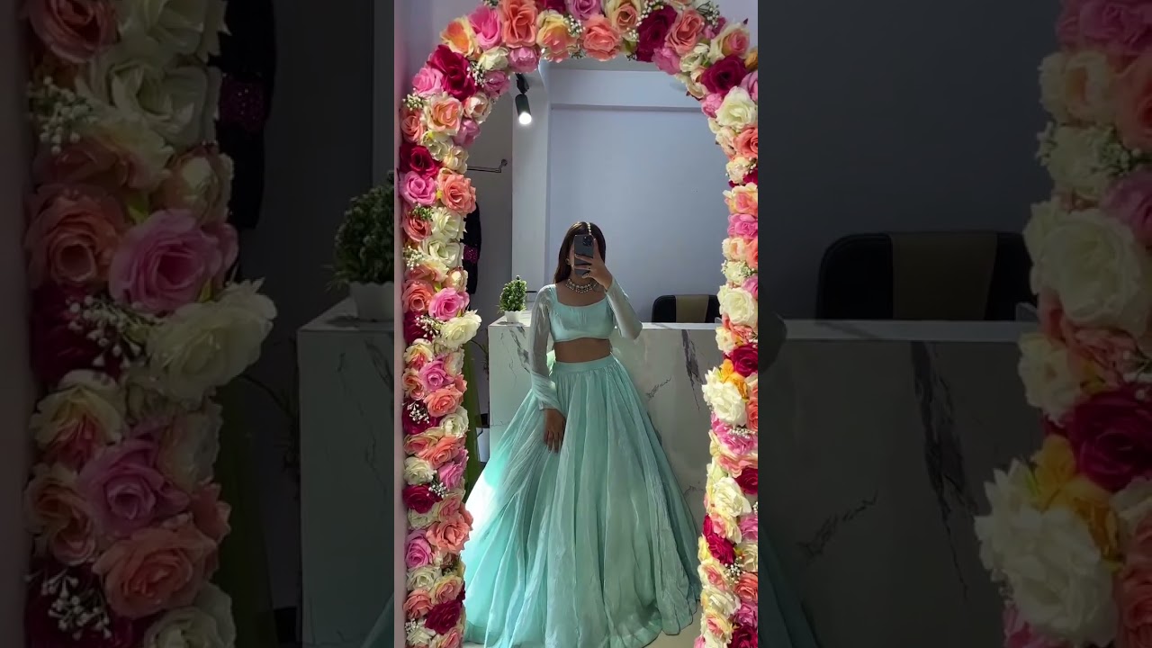 Stunning Sky Blue Lehenga, Blouse & Dupatta: A Perfect Bridal Look #subscribe