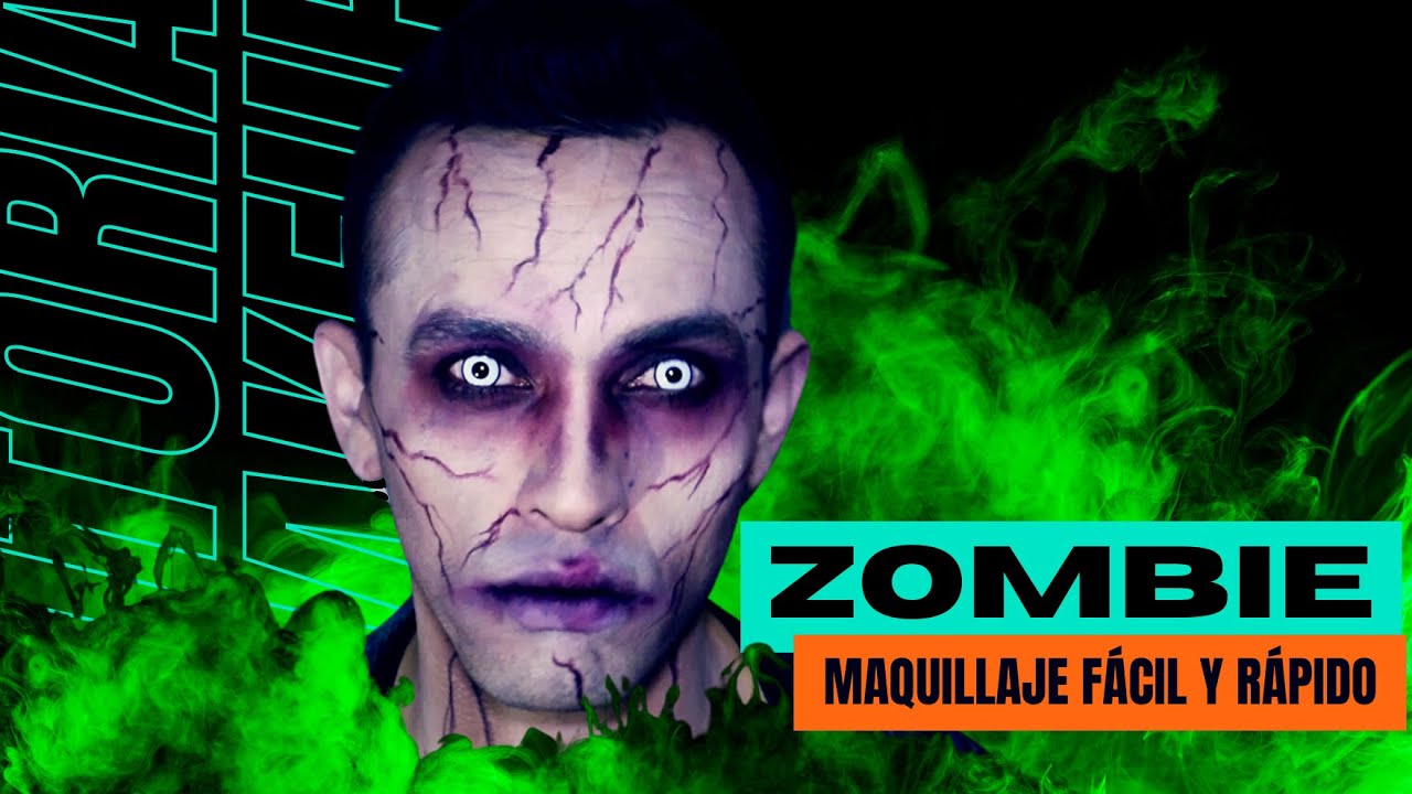 MAQUILLAJE ZOMBIE FÁCIL Y RÁPIDO - 5 MINUTOS #zombie #zombiefacil #maquillajezombie #halloween