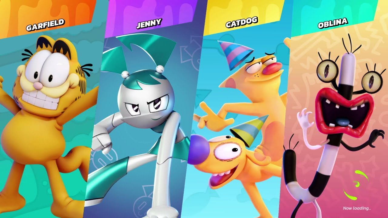 Запрос: Гарфилд/Дженни против Котопса/Облины | Звёздная драка Nickelodeon