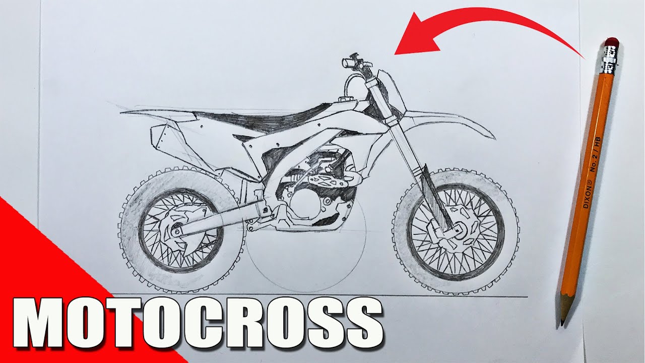 COMO DIBUJAR UNA MOTOCROSS PASO A PASO