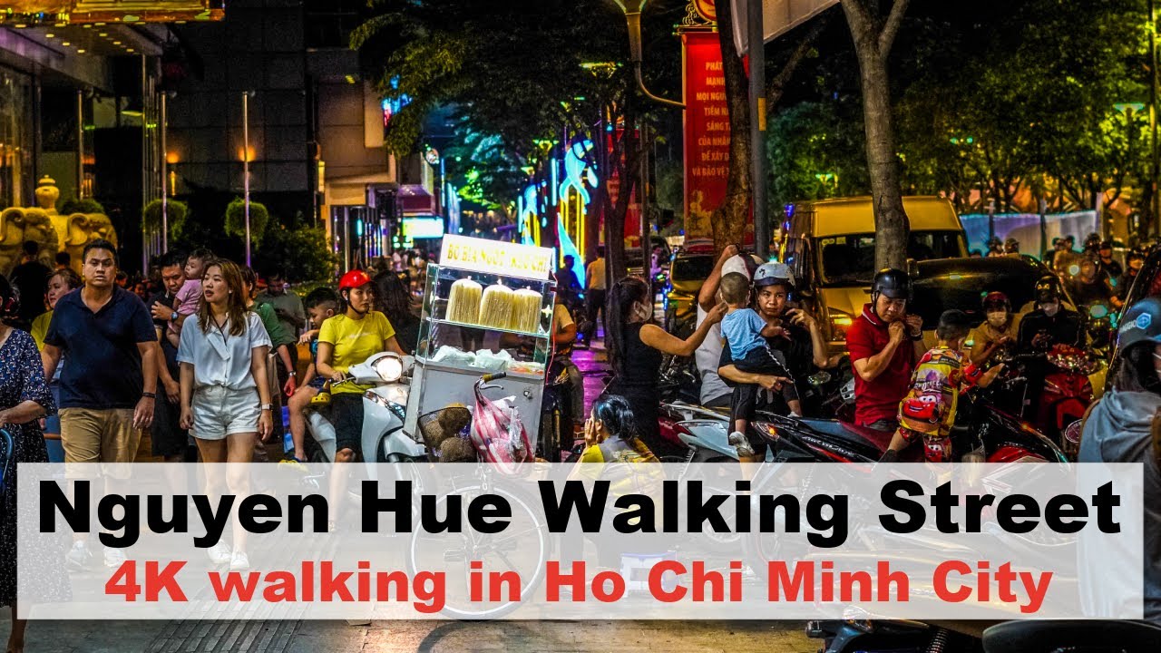 Nguyen Hue Walking Street - 4K walk tour in Ho Chi Minh City