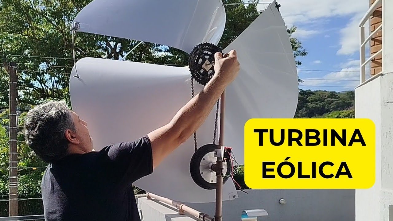 Turbina eólica de Arquimedes com gerador.
