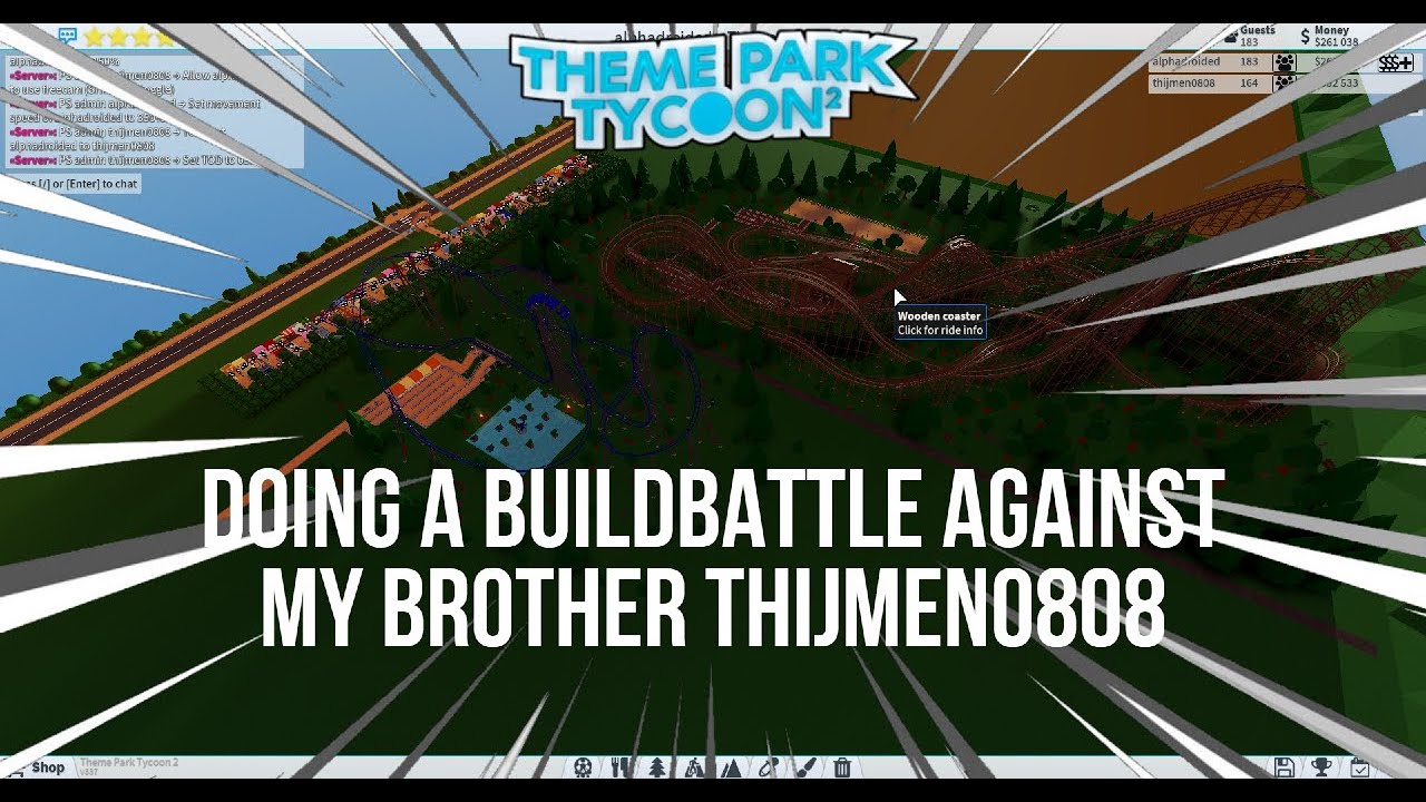 I Did A Build Battle Againts My Brother [Thijmen0808] | Theme Park Tycoon 2