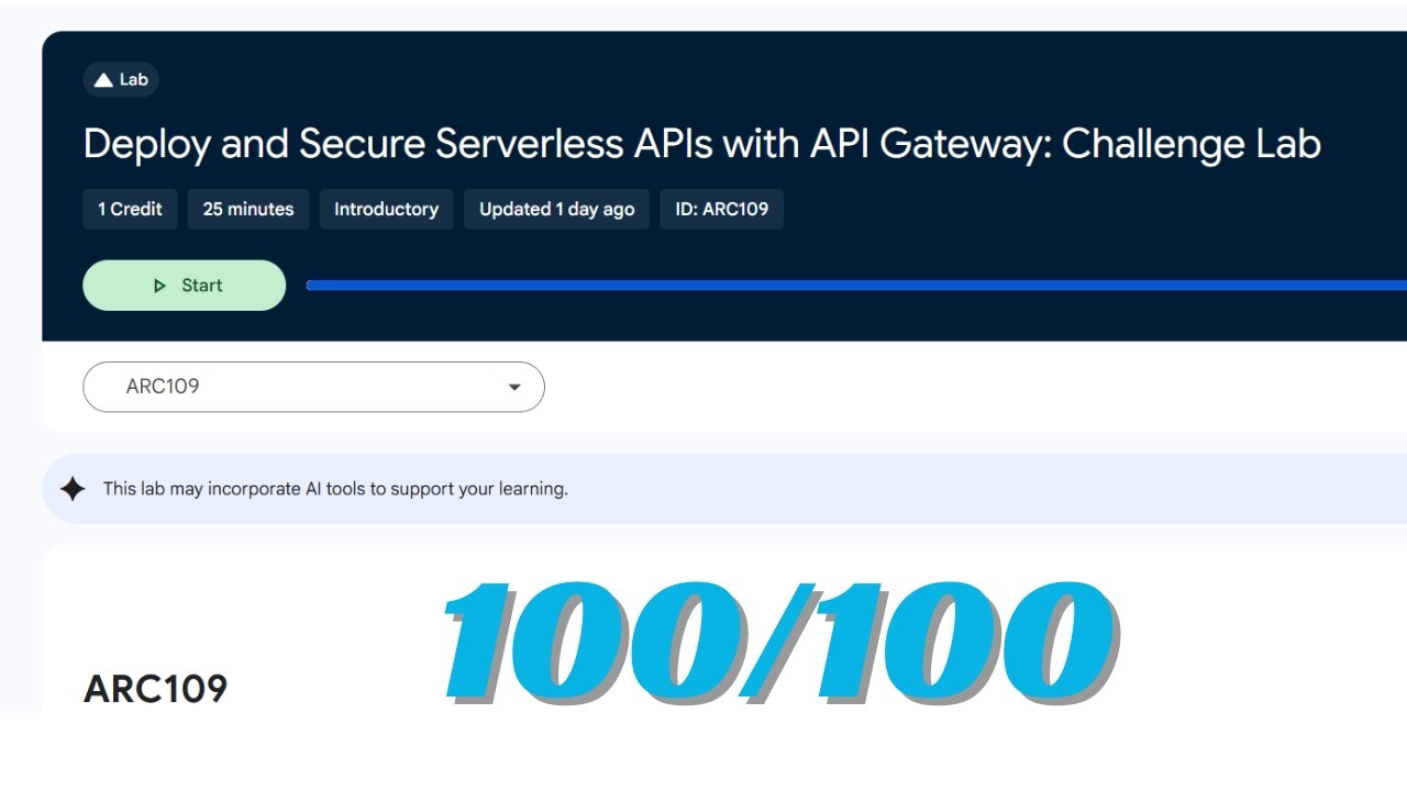 Deploy and Secure Serverless APIs with API Gateway: Challenge Lab | #ARC109  #qwiklabsarcade2026