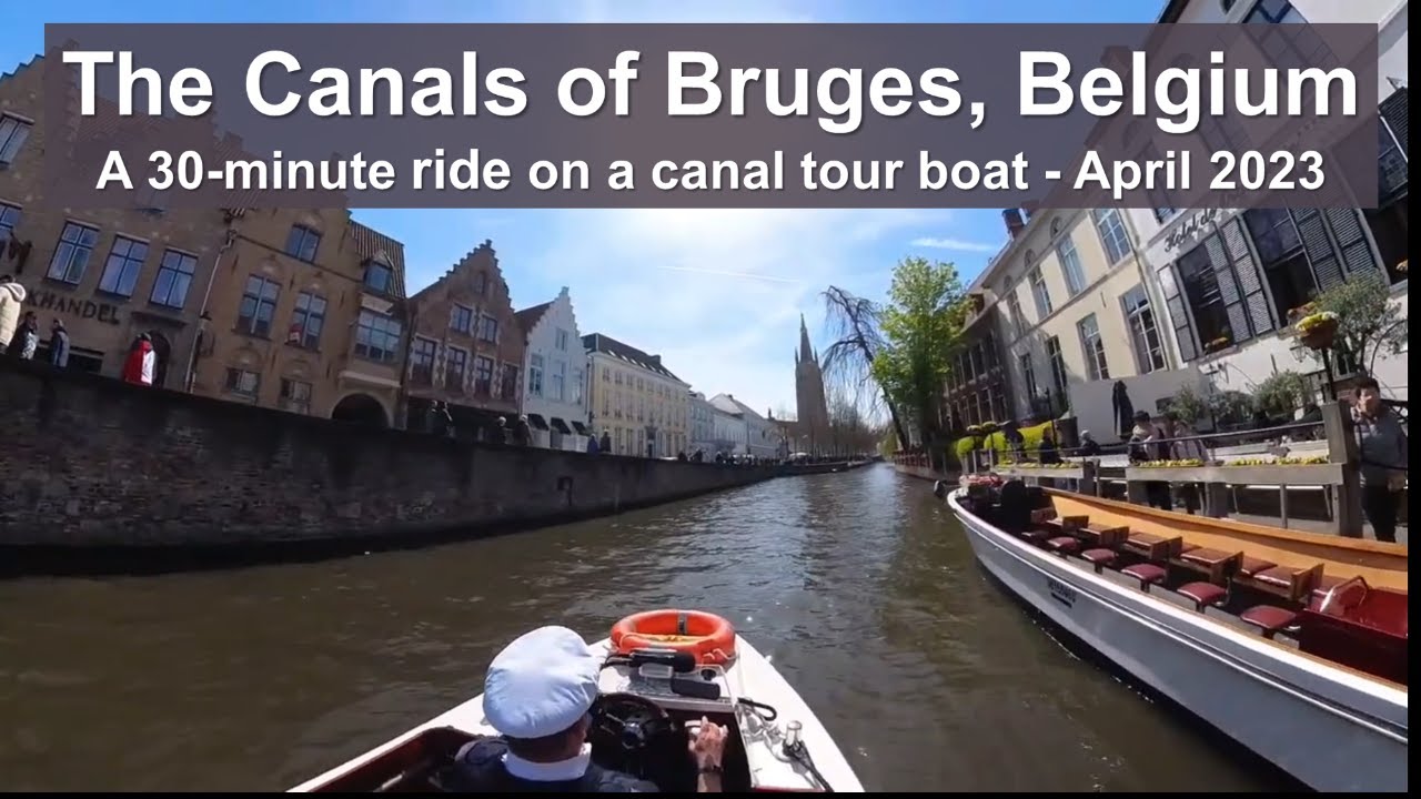 Canal Boat Tour of Bruges, Belgium, April 2023