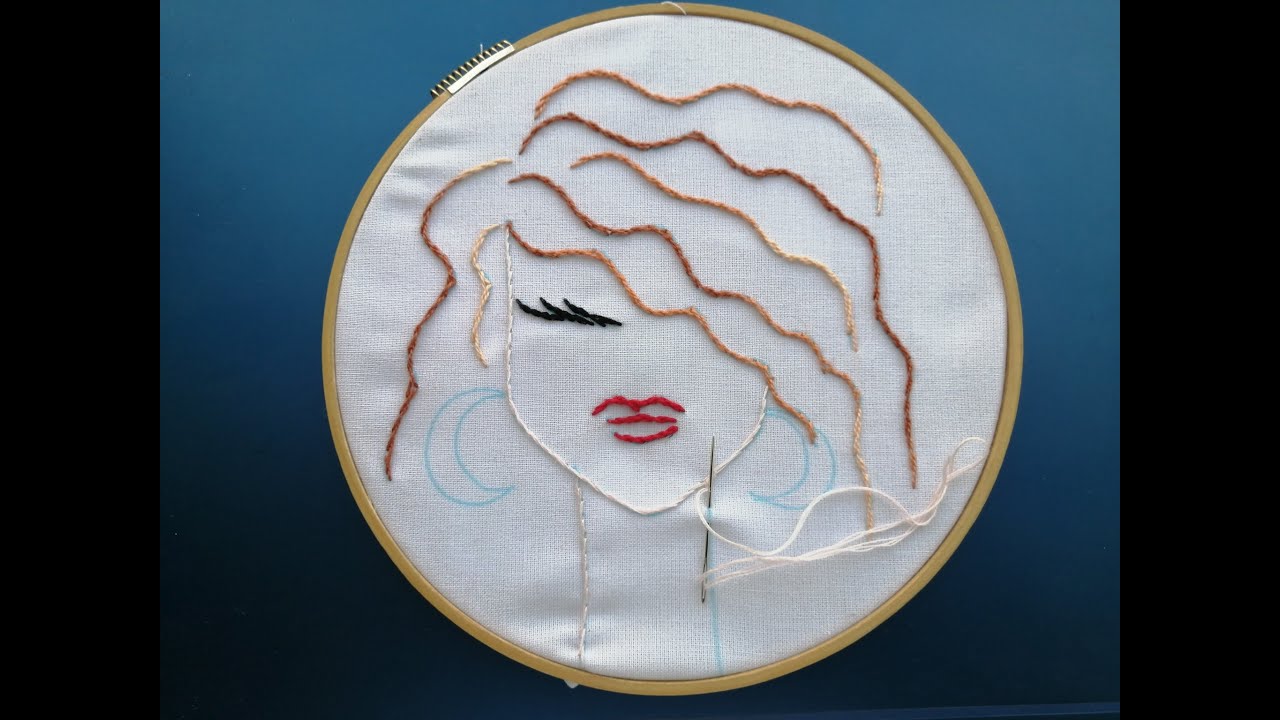 ROSTRO BORDADO EN PUNTO ATRAS