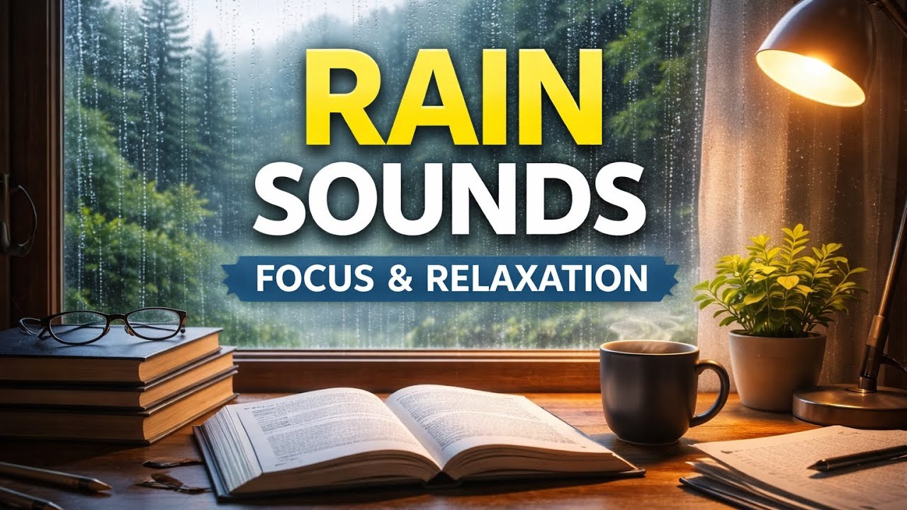 1 Hour Rain Sounds for Study | Relaxing Rain Ambience for Focus, Reading & Sleep