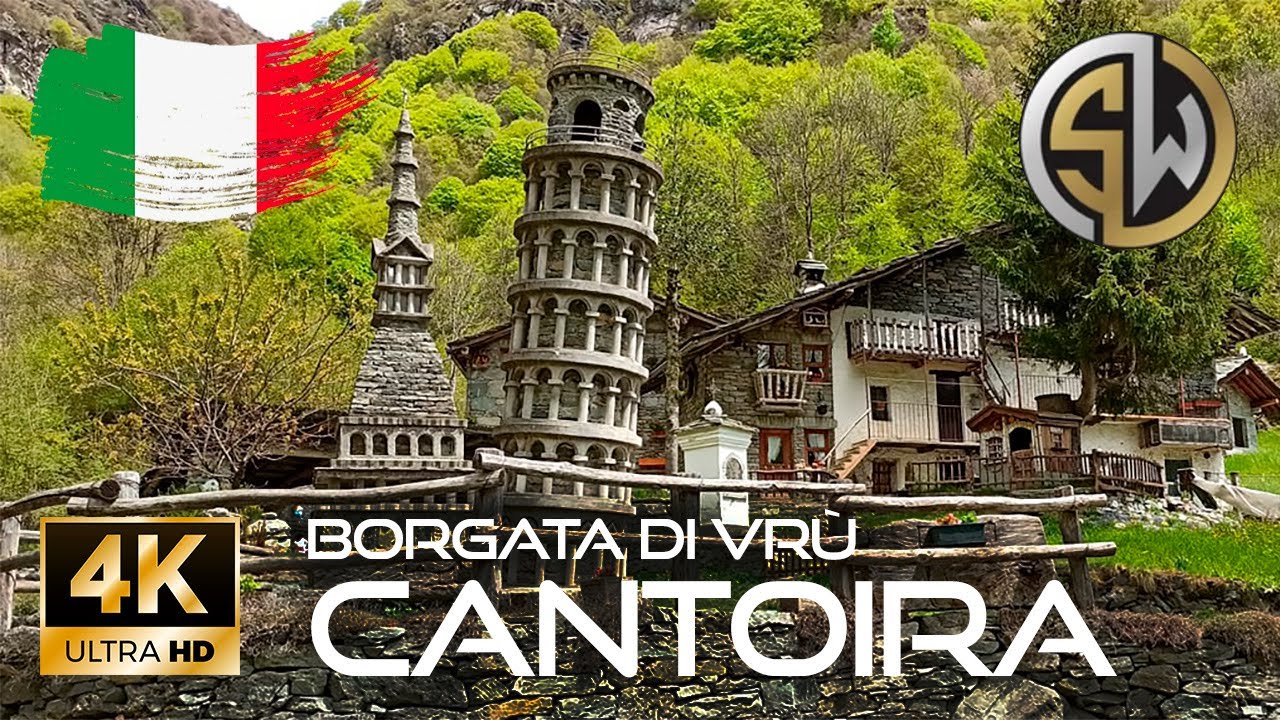 [4K] Peaceful walk 🌤️ in the small village 🏘️ of Vrù  in Cantoira, Italy 🇮🇹