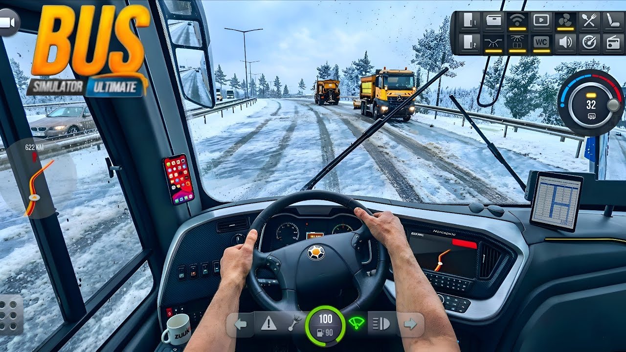 Bus Simulator Ultimate | Marcopolo Paradiso G8 1350 | Luxurious Drive | Heavy Snow | Mobile Gameplay
