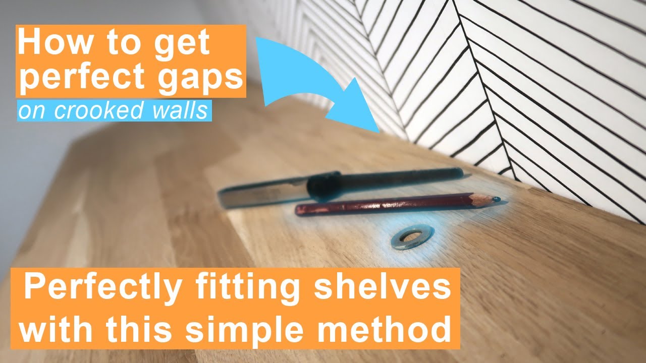 How to perfectly mount a shelf on a crooked wall | How to scribe shelves video