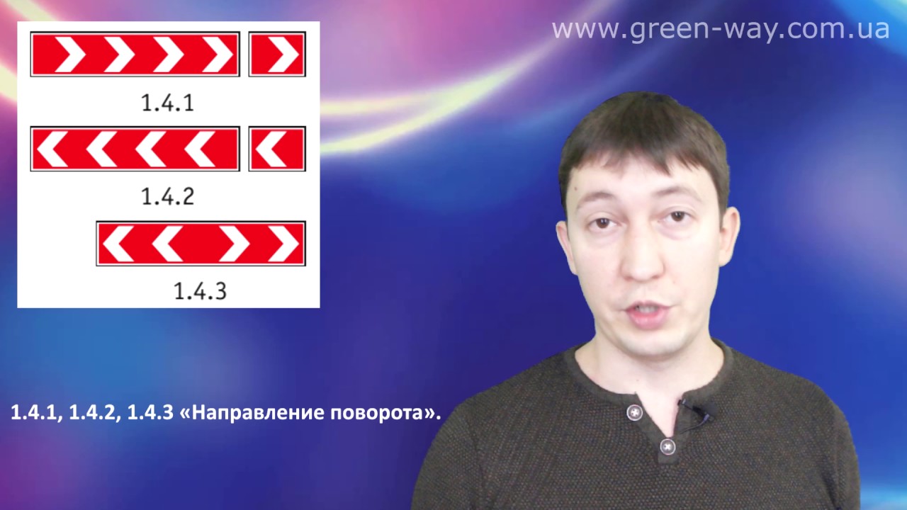 ПДД Украины. Раздел 33. Дорожные знаки. Предупреждающие. Знаки 1.4.1, 1.4.2, 1.4.3.