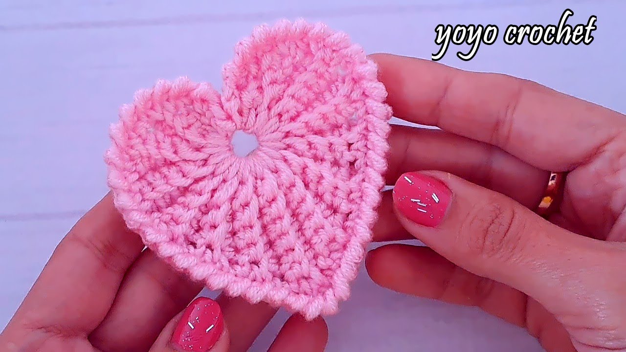 هل تحتاجى الى نمط كروشية سهل جداً ؟!!  قلب كروشية ❤ رائع وجديد !!! لأستخدامات كثيرة / crochet heart