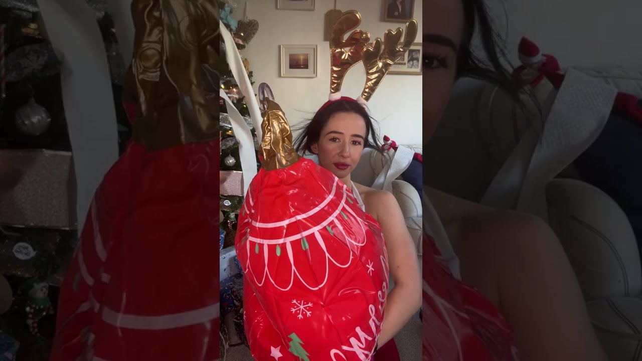 Christmas Eve balloon and inflatable blow ups and pops