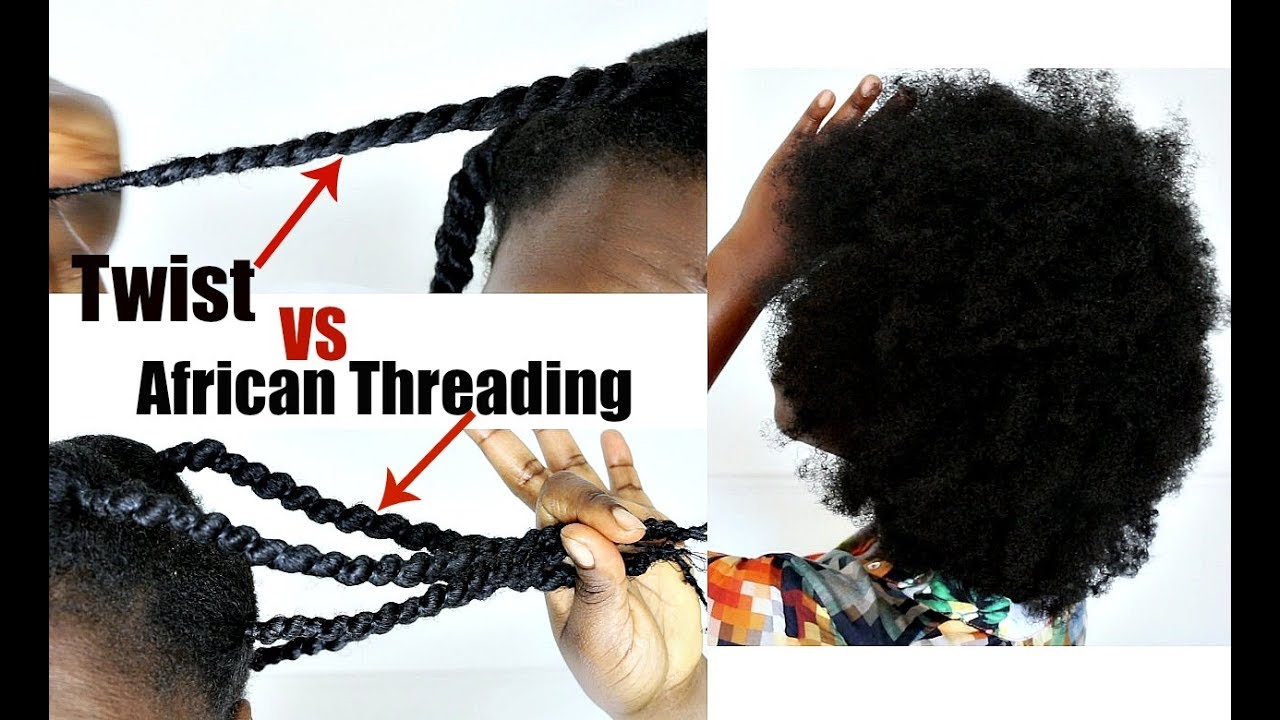 Twist Vs African Threading Moisturise & Detangle Dry Natural Hair In Two Ways & Style