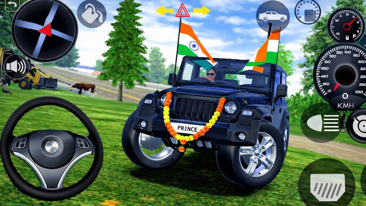 Modified Mahindra Thar Car Games: Indian Black Cars (Gadi Wala Game) -Car Game Android Gameplay 2026